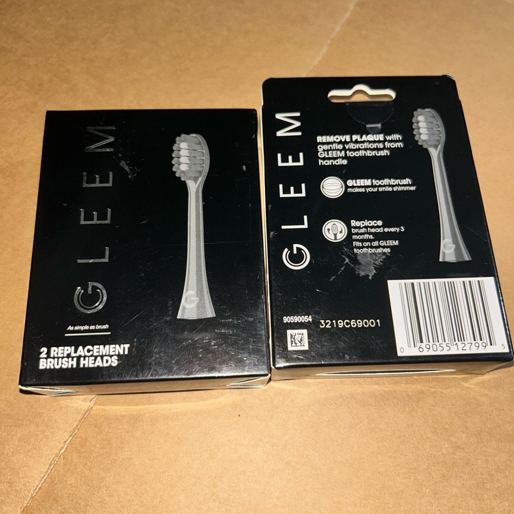 Gleem Replacement Toothbrush Heads - 2 Black Packaging